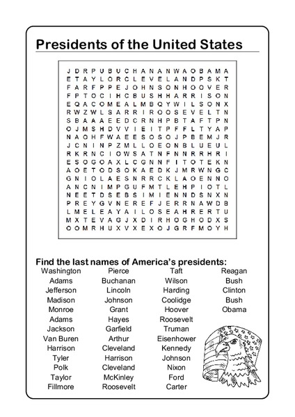 Presidents of the United States Worksheet