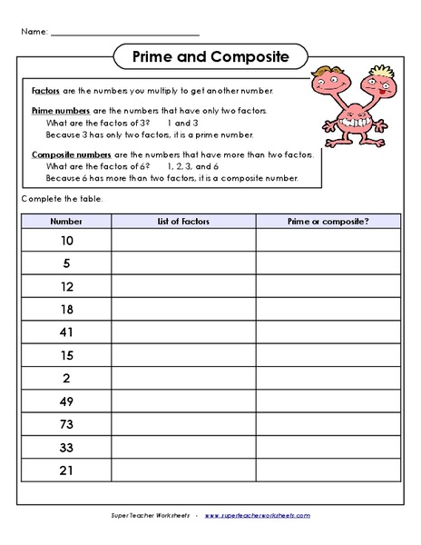 Prime and Composite Organizer