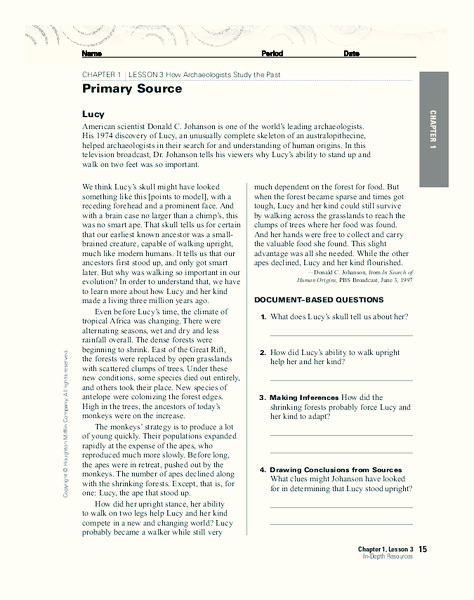 Primary Source: Lucy Worksheet