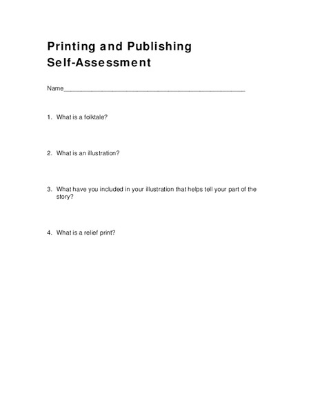 Printing And Publishing Worksheet