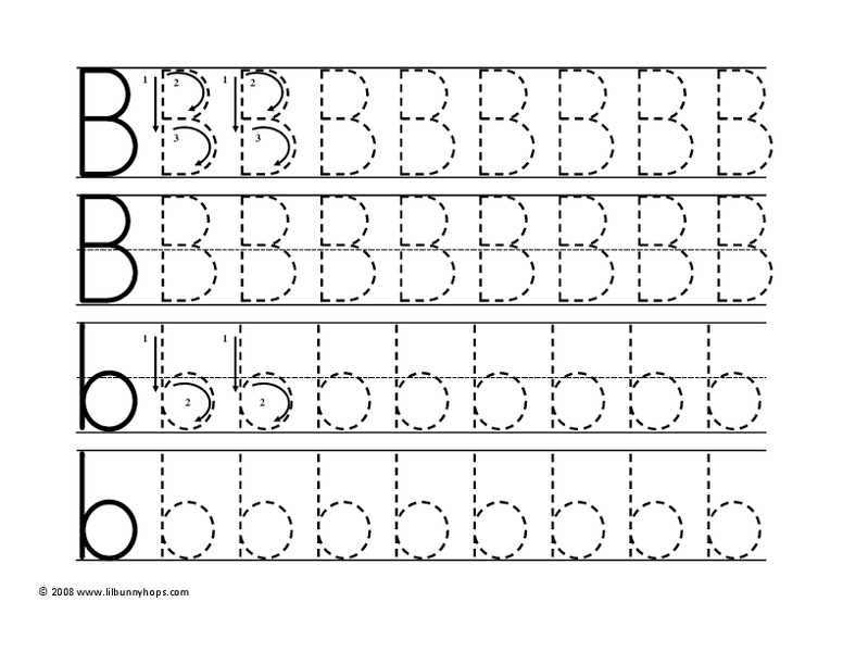 Printing Letter Bb Worksheet