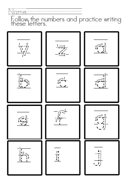 Printing Practice - Lower Case Letters Worksheet