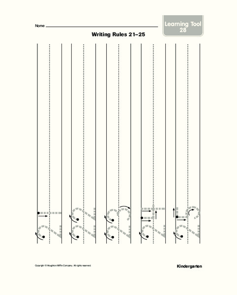Printing Numbers Worksheet