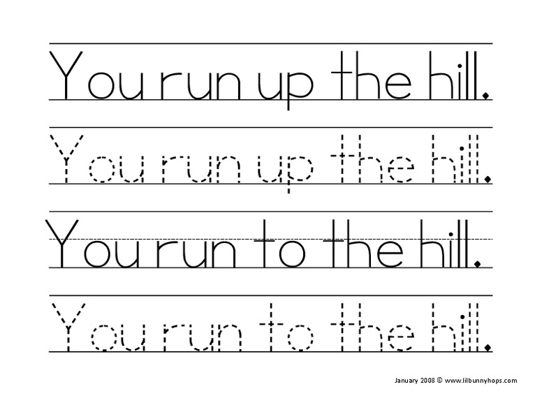 Printing Practice: Sentences Worksheet