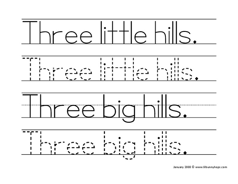 Printing Sentences Worksheet