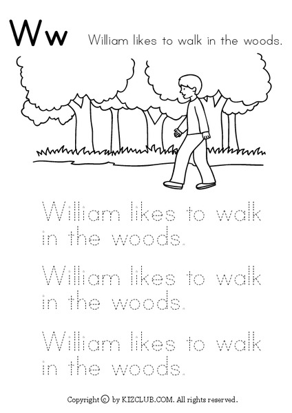 Printing Sentences Worksheet