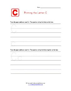 Printing the Letter C Worksheet