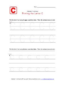 Printing the Letter C Worksheet
