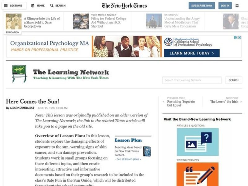 Here Comes the Sun! Lesson Plan