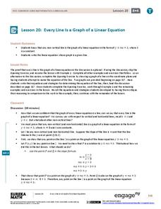 Every Line is a Graph of a Linear Equation Lesson Plan