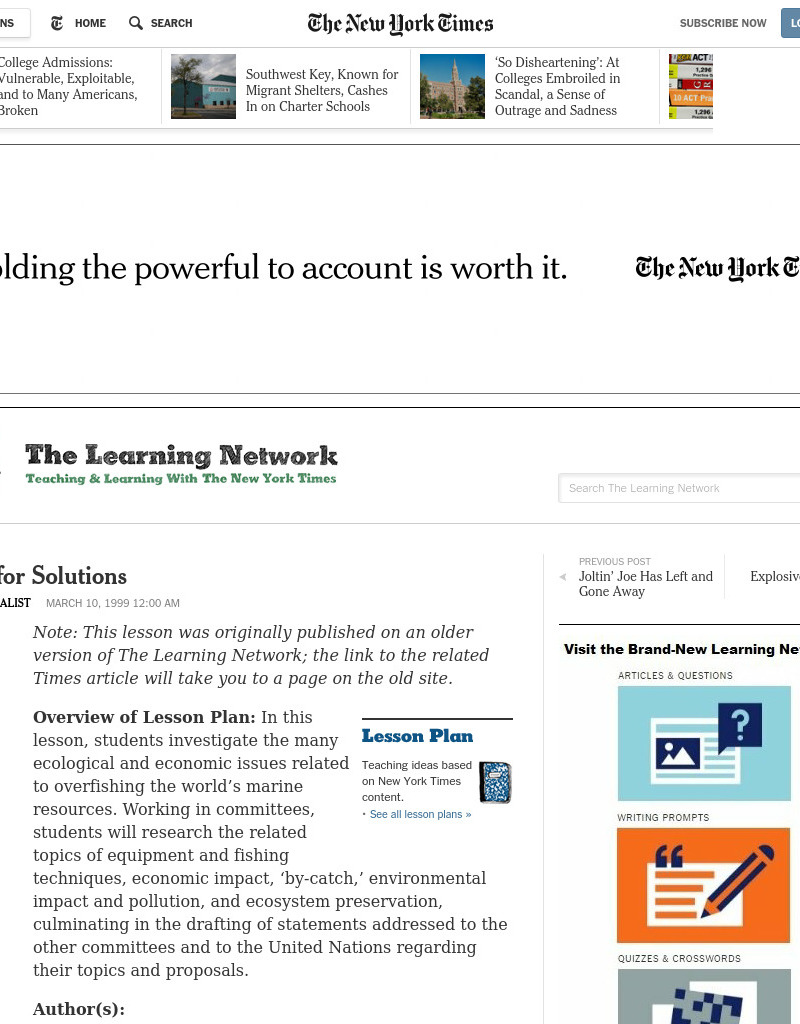 Fishing for Solutions Lesson Plan