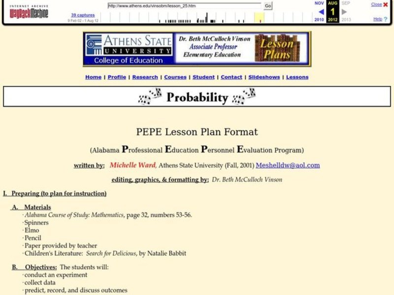 Probability Lesson Plan