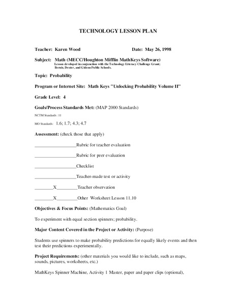 Probability Lesson Plan