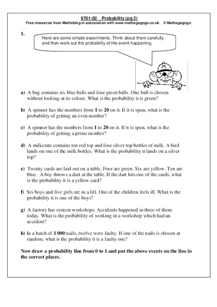 Probability Worksheet
