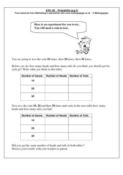 Probability Worksheet