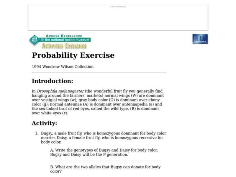 Probability Exercise Worksheet