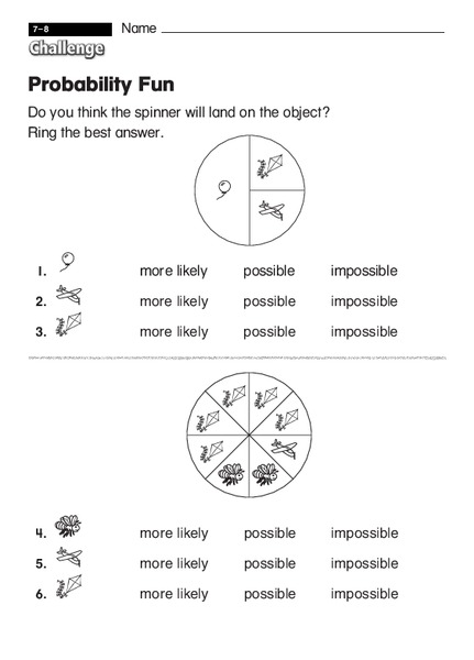Probability Fun Worksheet