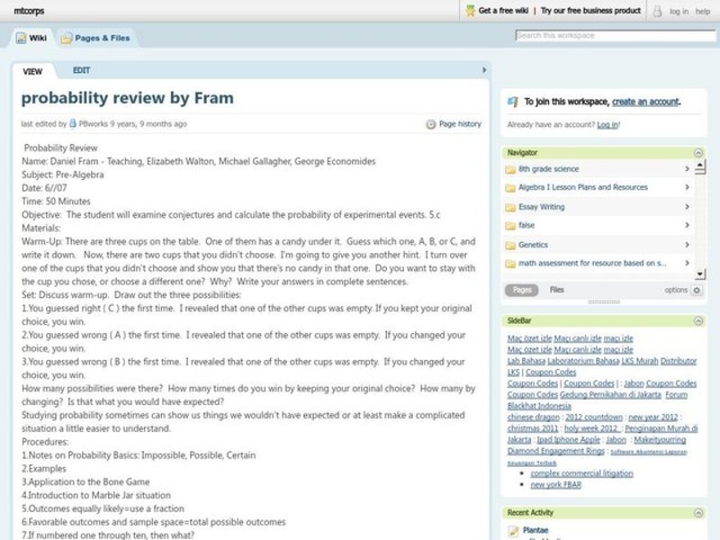 Probability Review Lesson Plan