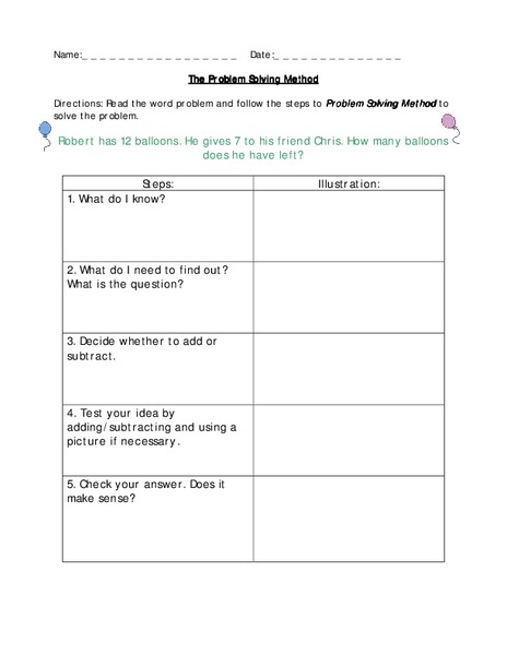 Problem Solving Lesson Plan