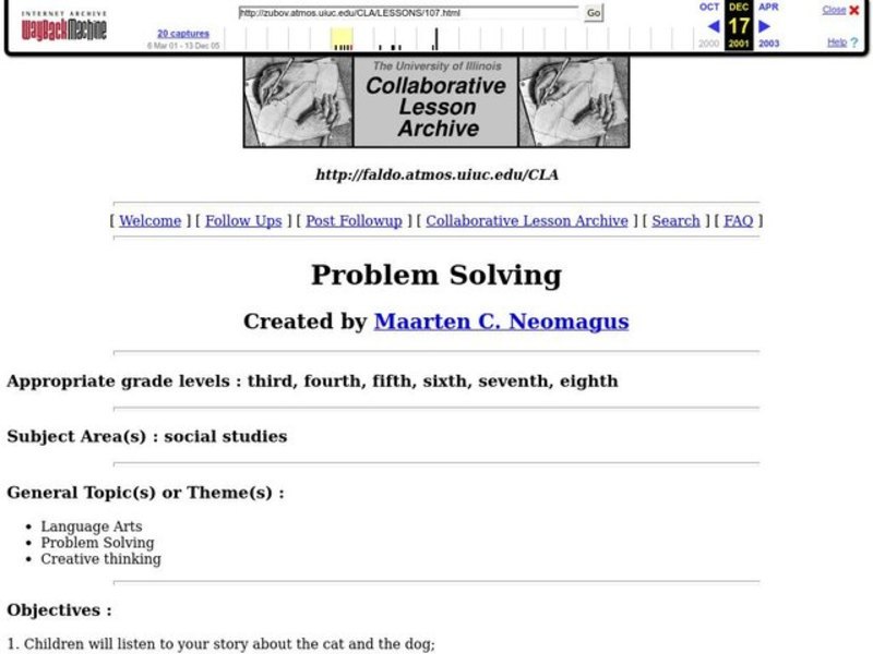 Problem Solving Lesson Plan