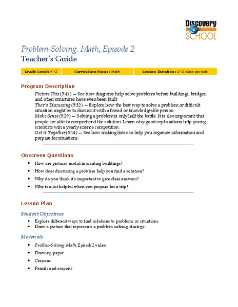 Problem Solving Lesson Plan
