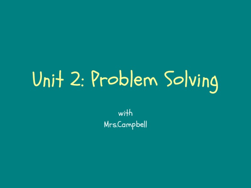 Problem Solving PPT