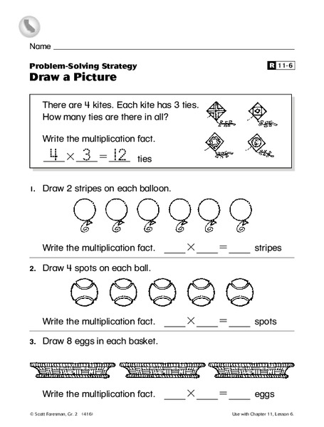 Problem Solving Strategy: Draw a Picture Worksheet