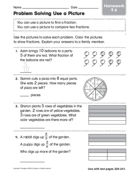Problem Solving Use a Picture Worksheet
