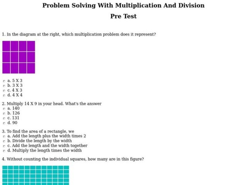 Problem Solving with Multiplication and Division Interactive