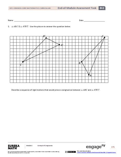 End-of-Module Assessment Task - Grade 8 Mathematics (Module 2) Assessment