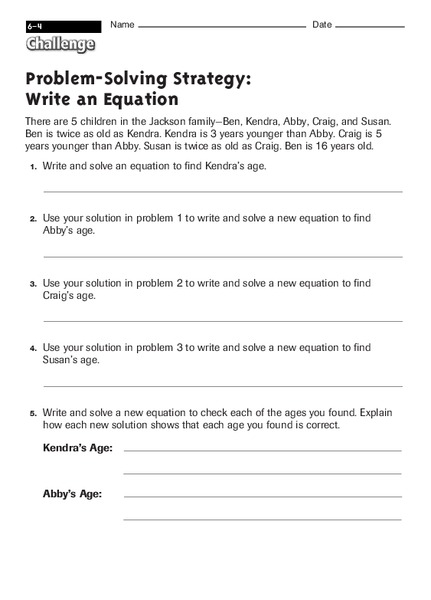 Problem-Solving Strategy Worksheet