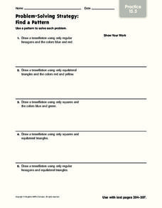 Problem-Solving Strategy: Find a Pattern: Practice Worksheet