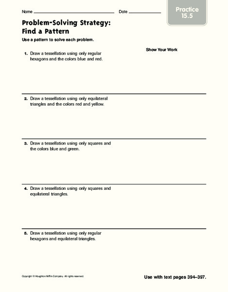 Problem-Solving Strategy: Find a Pattern: Practice Worksheet