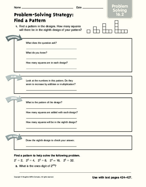 Problem-Solving Strategy: Find a Pattern: Problem Solving Worksheet