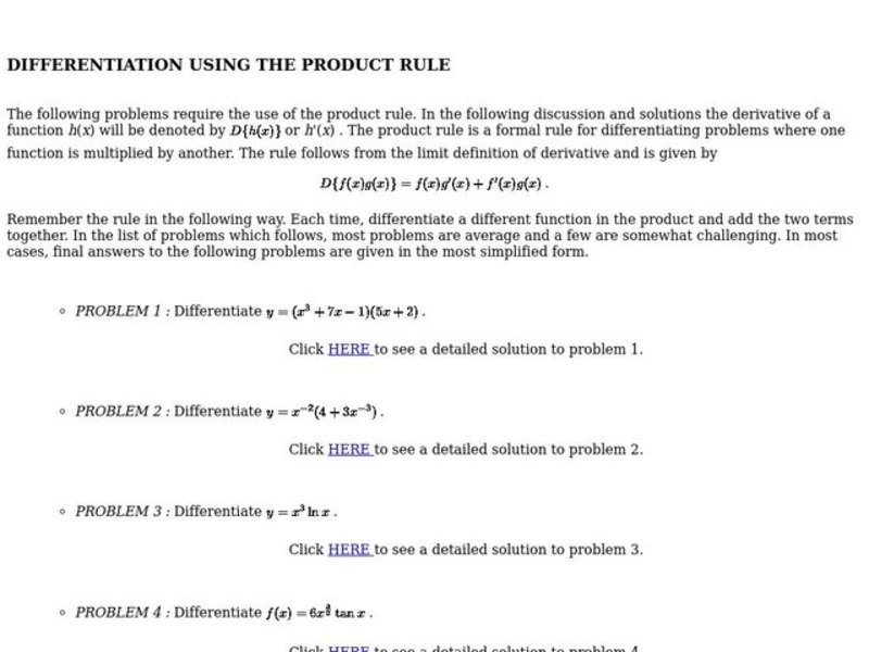 Product Rule Interactive