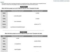 Professions Worksheet