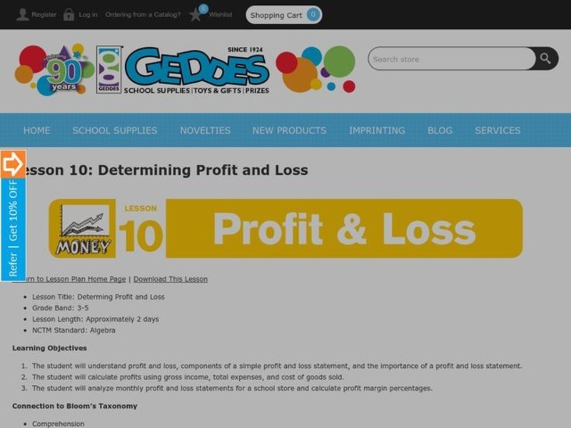 Profit and Loss Lesson Plan