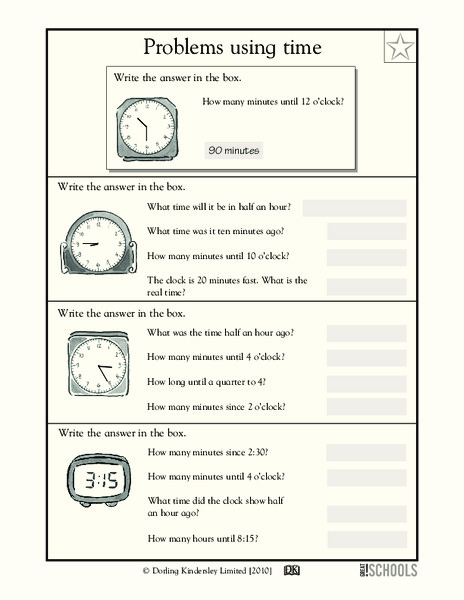 Problems Using Time Worksheet