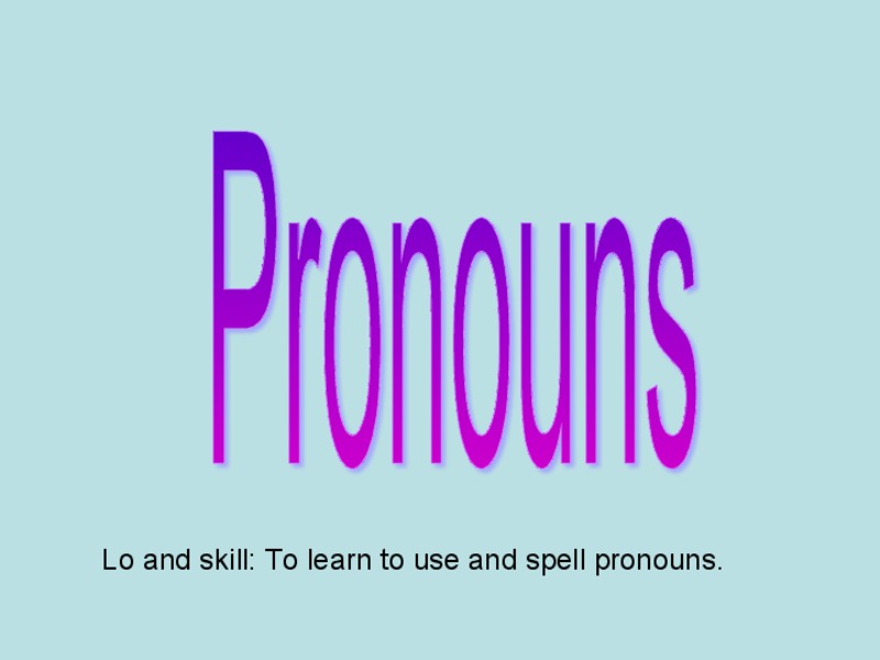 Pronouns PPT
