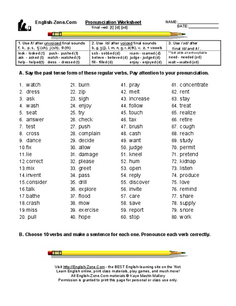 Pronunciation Worksheet Worksheet