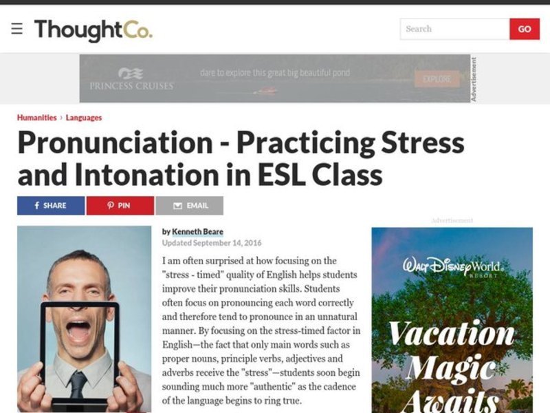 Pronunciation: Practicing Stress and Intonation Lesson Plan