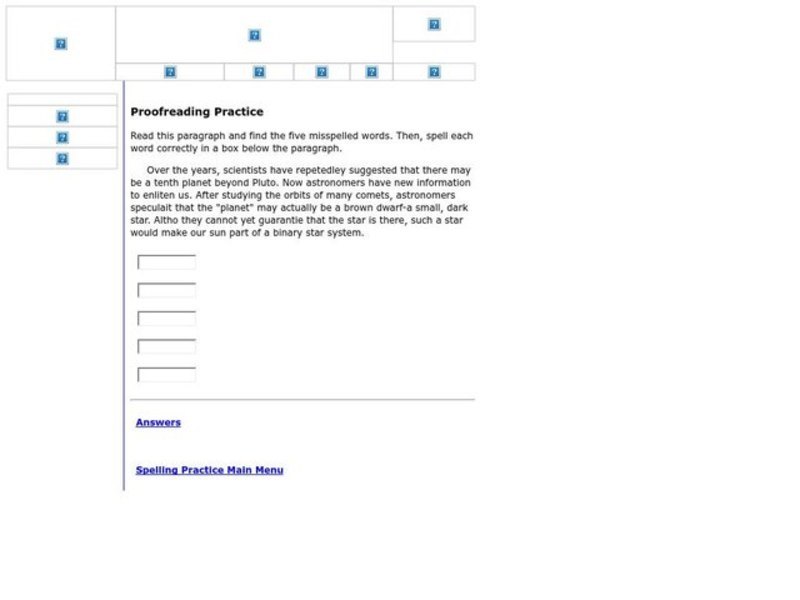 Proofreading Practice Worksheet