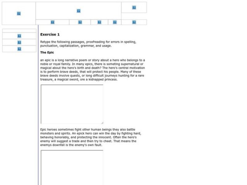 Proofreading Practice Interactive