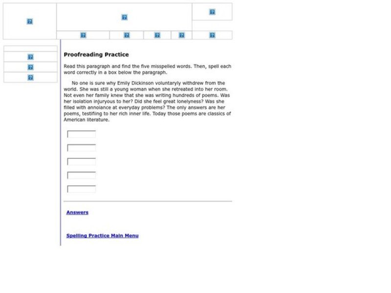 Proofreading Practice Worksheet