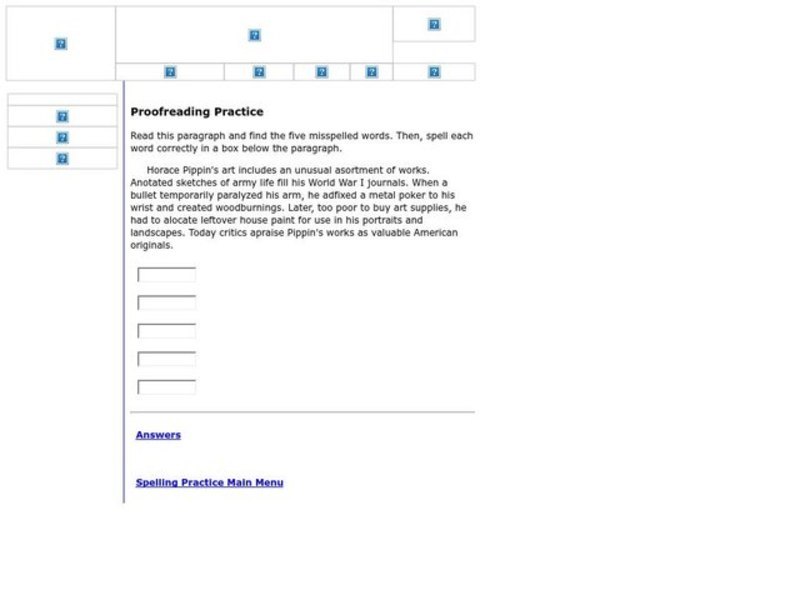 Proofreading Practice Worksheet