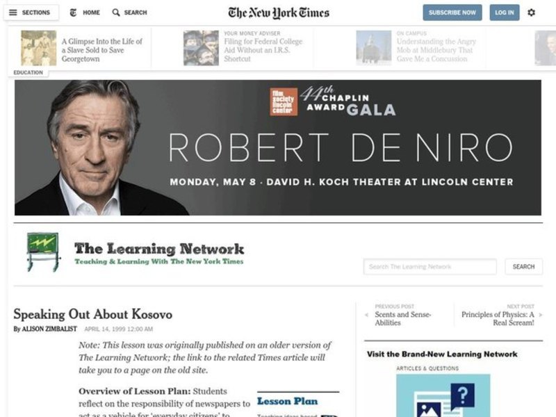 Speaking Out About Kosovo Lesson Plan