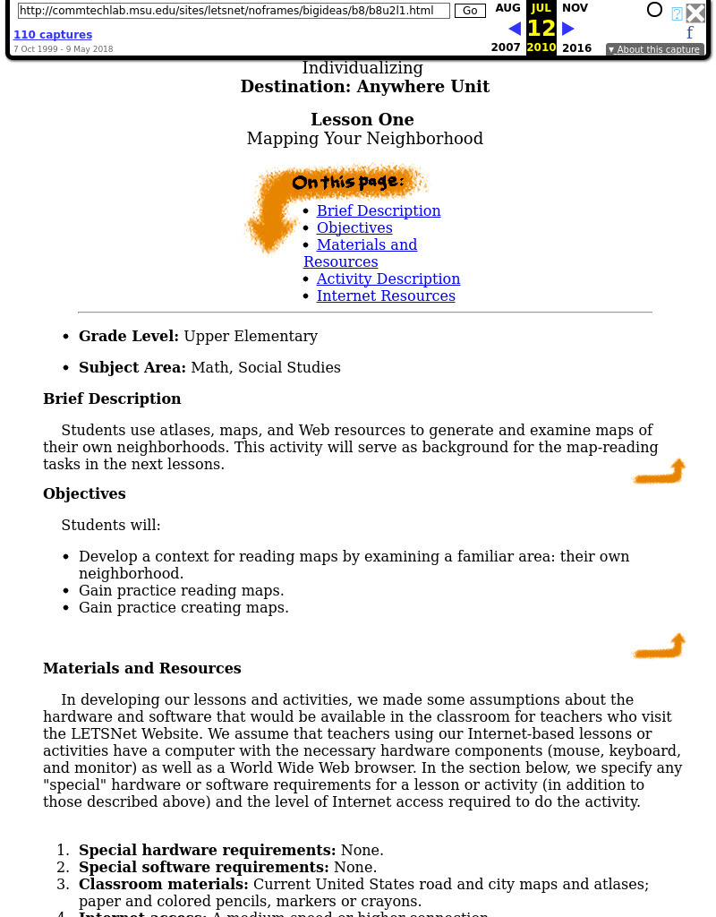 Mapping Your Neighborhood Lesson Plan