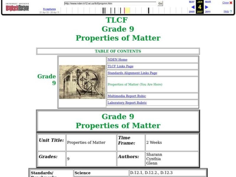 Properties of Matter Lesson Plan