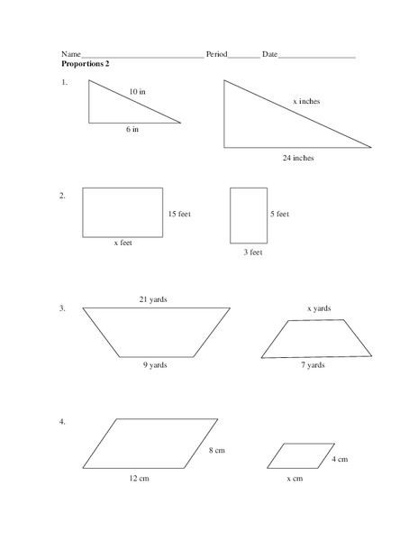 Proportions Worksheet