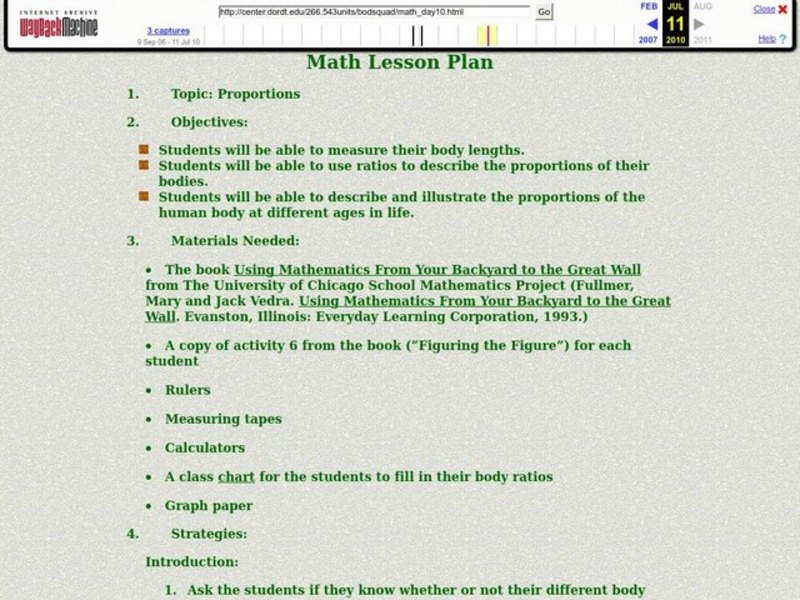 Proportions Lesson Plan